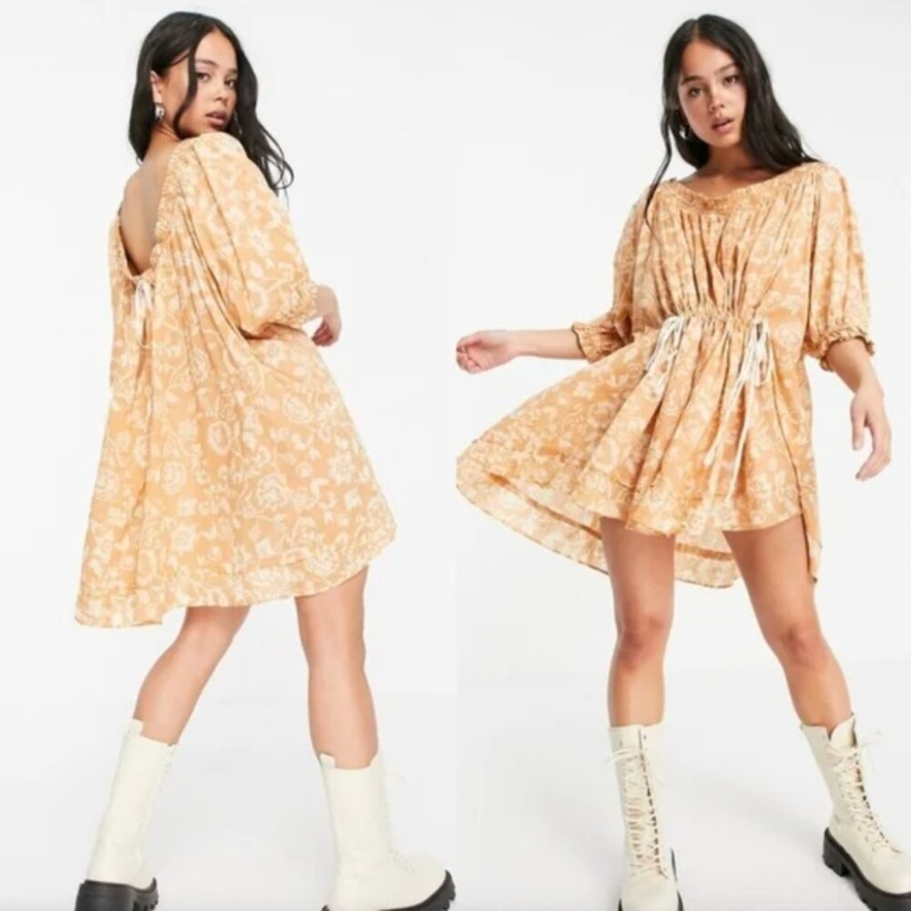 Free People | Intimately Free Nora Nightie Dress‎ in Straw Combo Sz. XS
